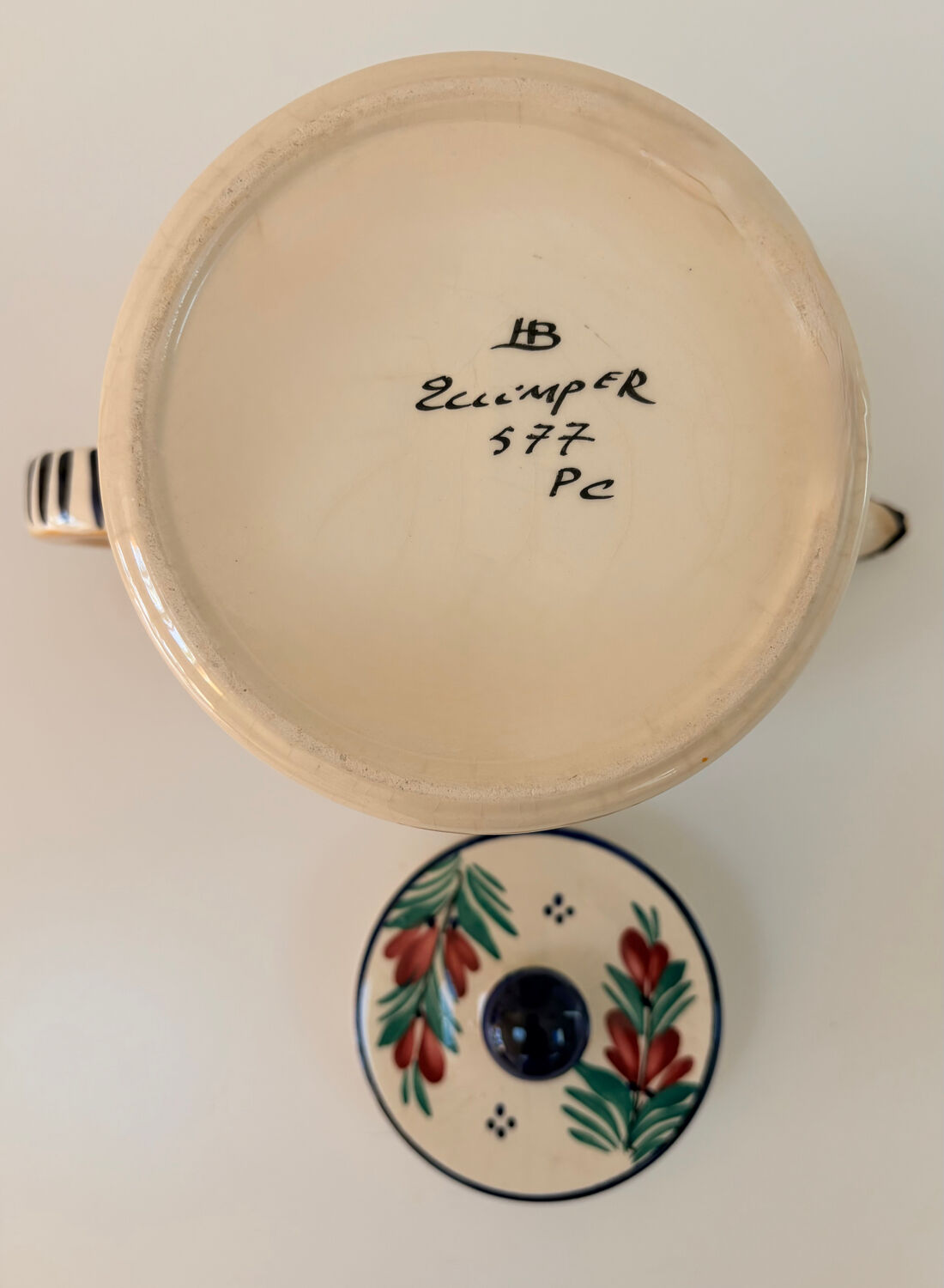 Large teapot Henriot 1950 - HB Quimper Brittany