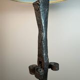 Large brutalist wrought iron lamp from the 60s
