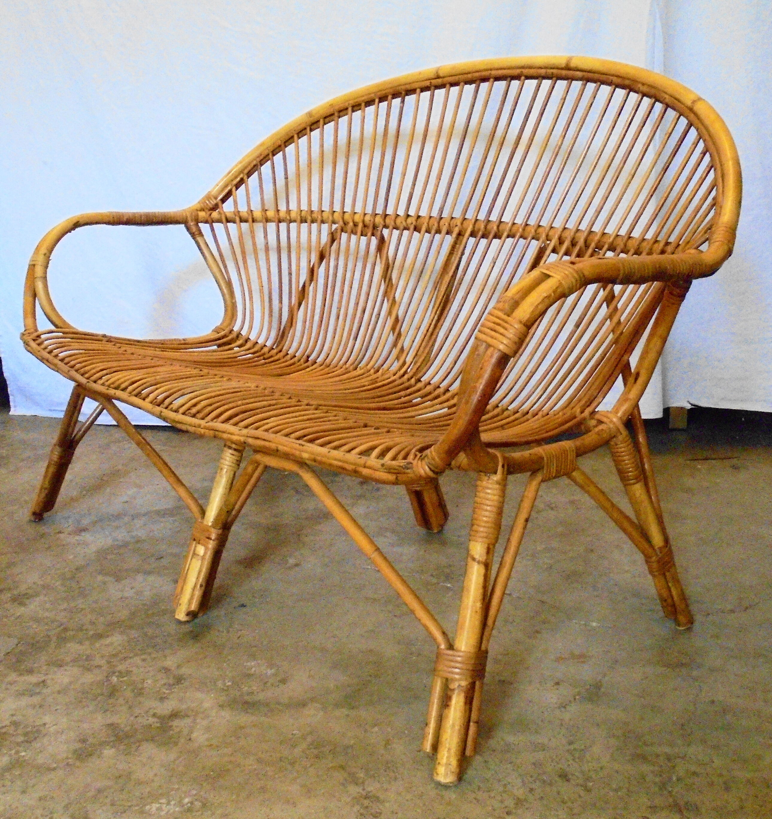 Bamboo sofa and rattan from the 60s