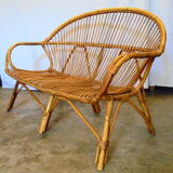 Bamboo sofa and rattan from the 60s