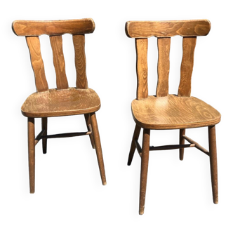 2 vintage bistro chairs with stamps