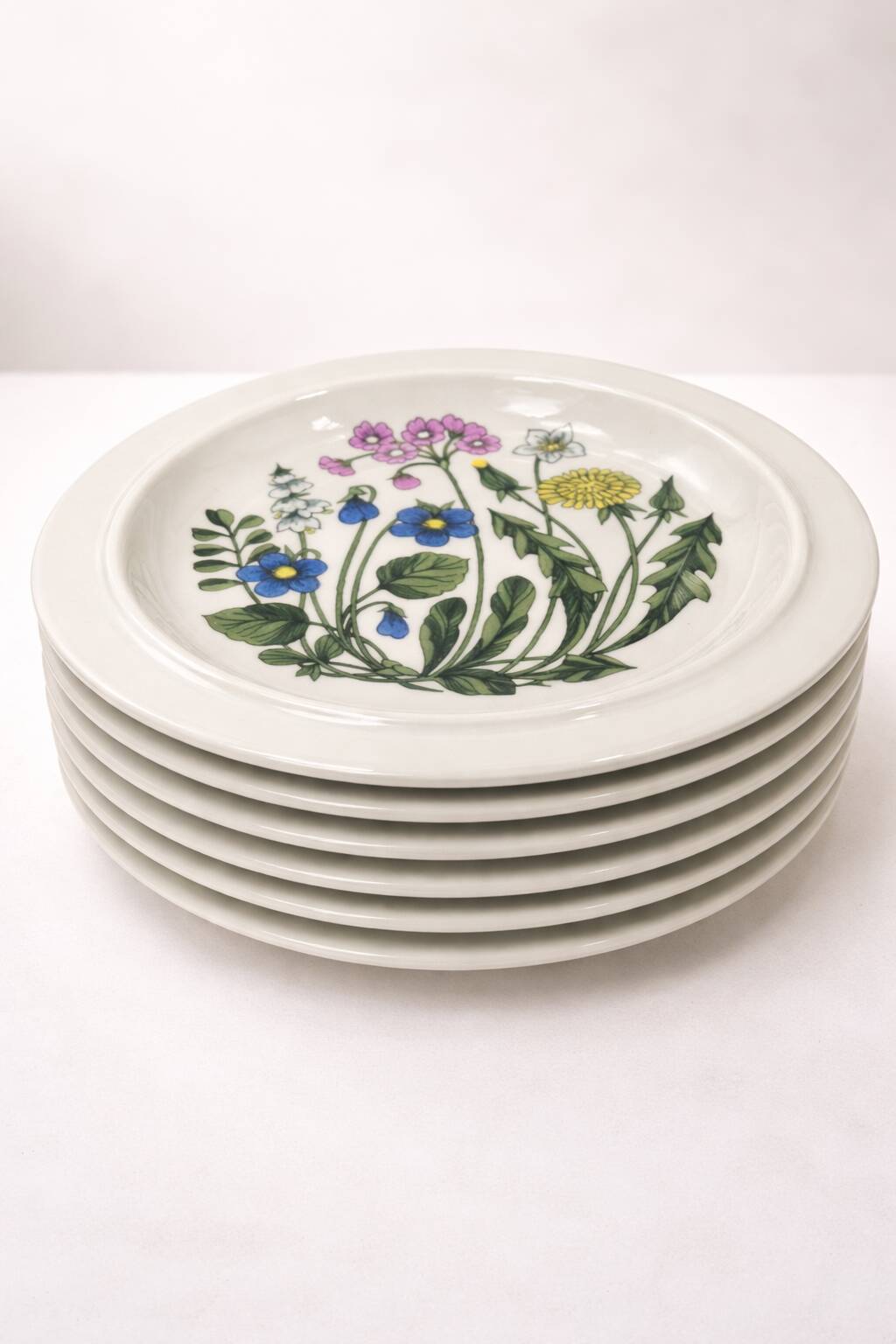 Set of 6 Arabia Finland plates model Flora – Esteri Tomula –