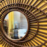 Miroir vintage en rotin ortf