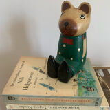 Vintage wooden decorative painted bear from the 60s