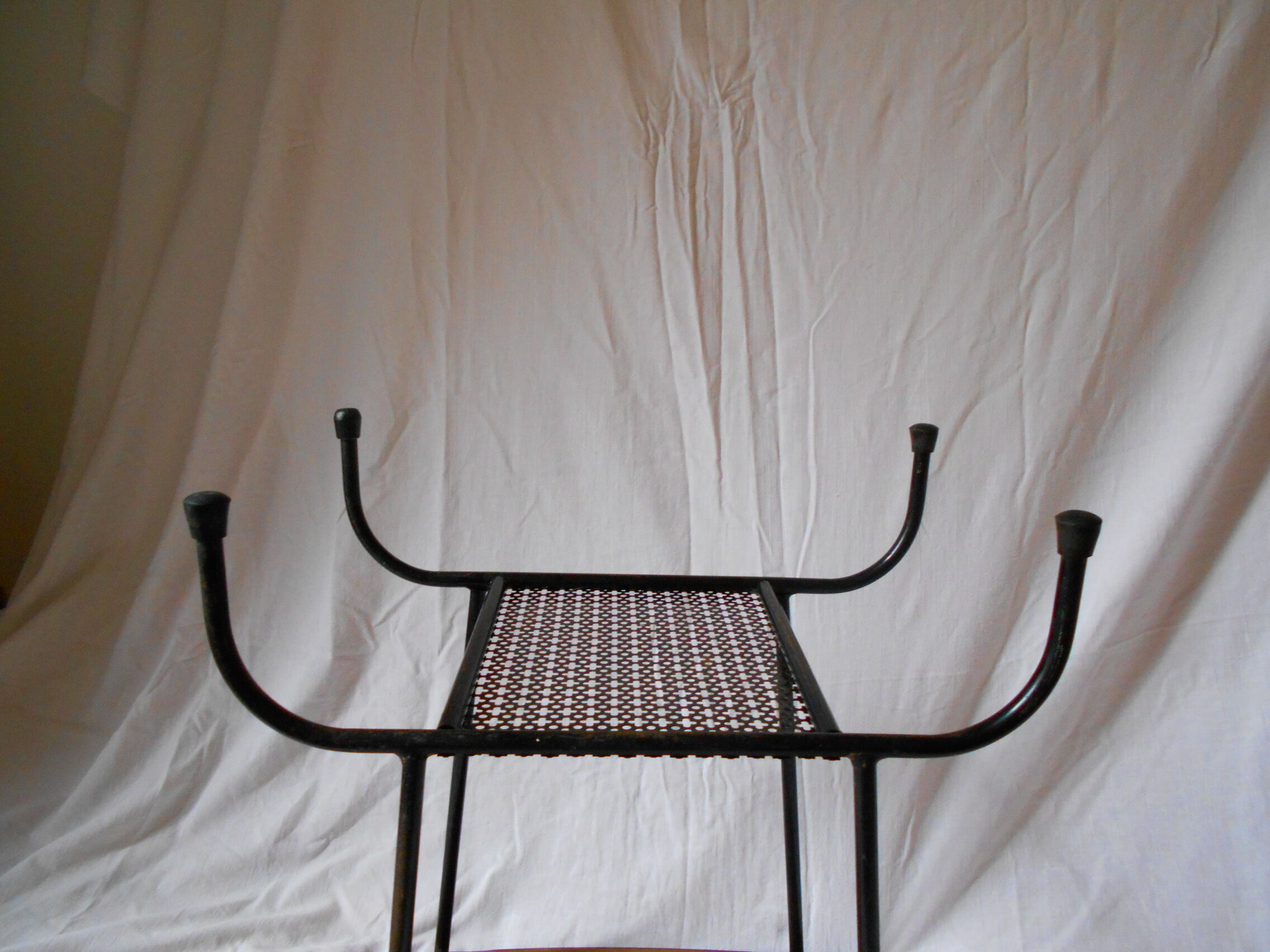 Yellow side vintage formica table and metal