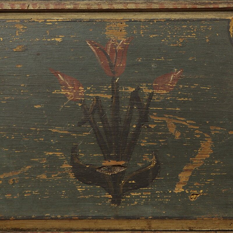 Antique Painted Folk art bridal chest