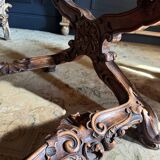 Paire de curules de la fin du xixe en bois sculpté de style Louis xv