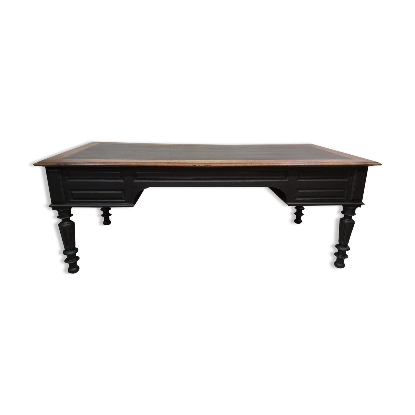 Flat desk Louis Philippe patina walnut nineteenth
