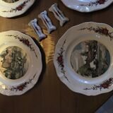 Ensemble de 6 assiettes plates & 6 portes couteaux Obernai