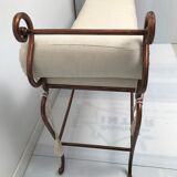 Copper wrought iron bench with cushions
