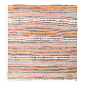 Tapis vintage Kilim à motif rayé, 201x227 cm