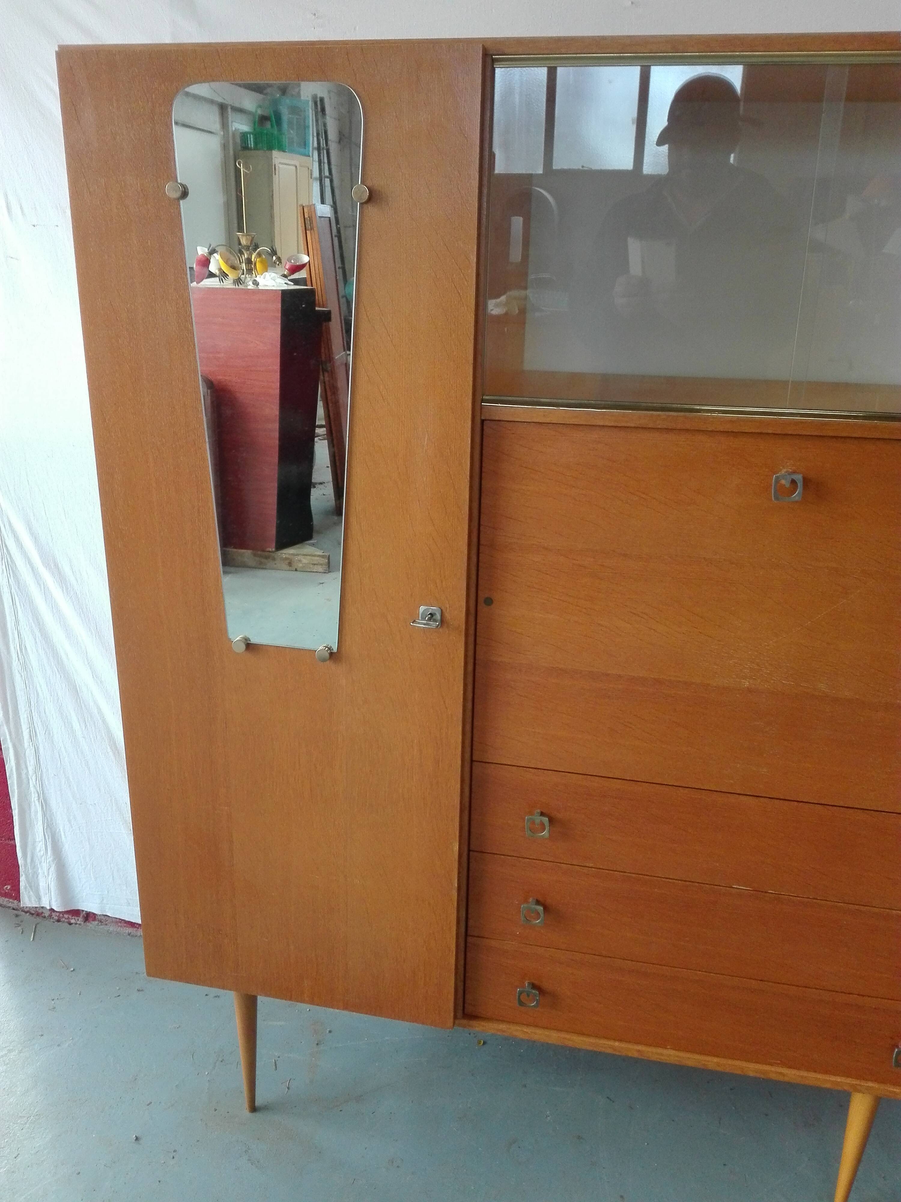 Secrétaire vintage pieds compas