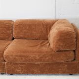 70s modular sofa, light brown velvet