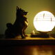Table lamp, art deco, marble, opaline, bronze patinated metal decoration, switch