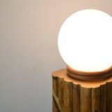Rattan Table Lamp with Domed Shade Midcentury Modern