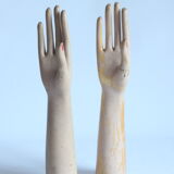 Wooden glove display mannequin hands, 1930s, set of 2.