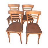 Lot of 4 bistro chairs stamped Baumann