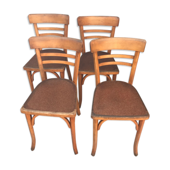 Lot of 4 bistro chairs stamped Baumann