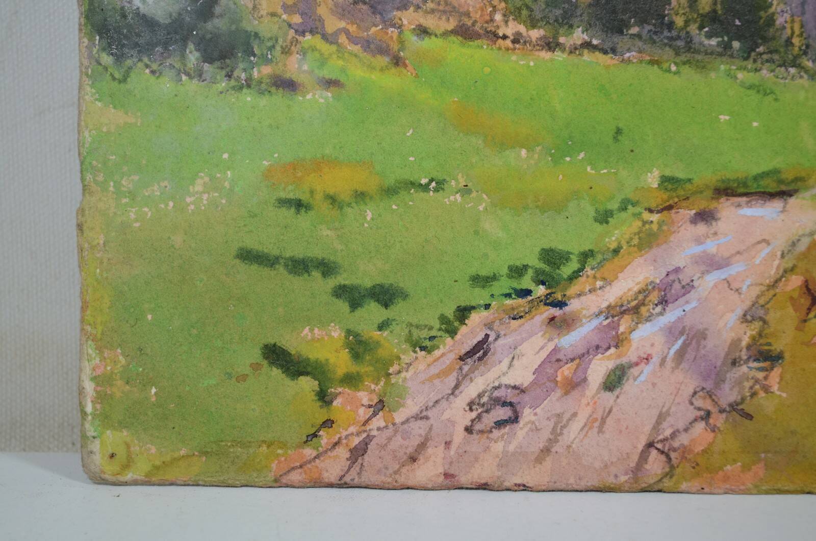 Georges Planes (1897-1977) Valley Landscape, Riverbank (double-sided)