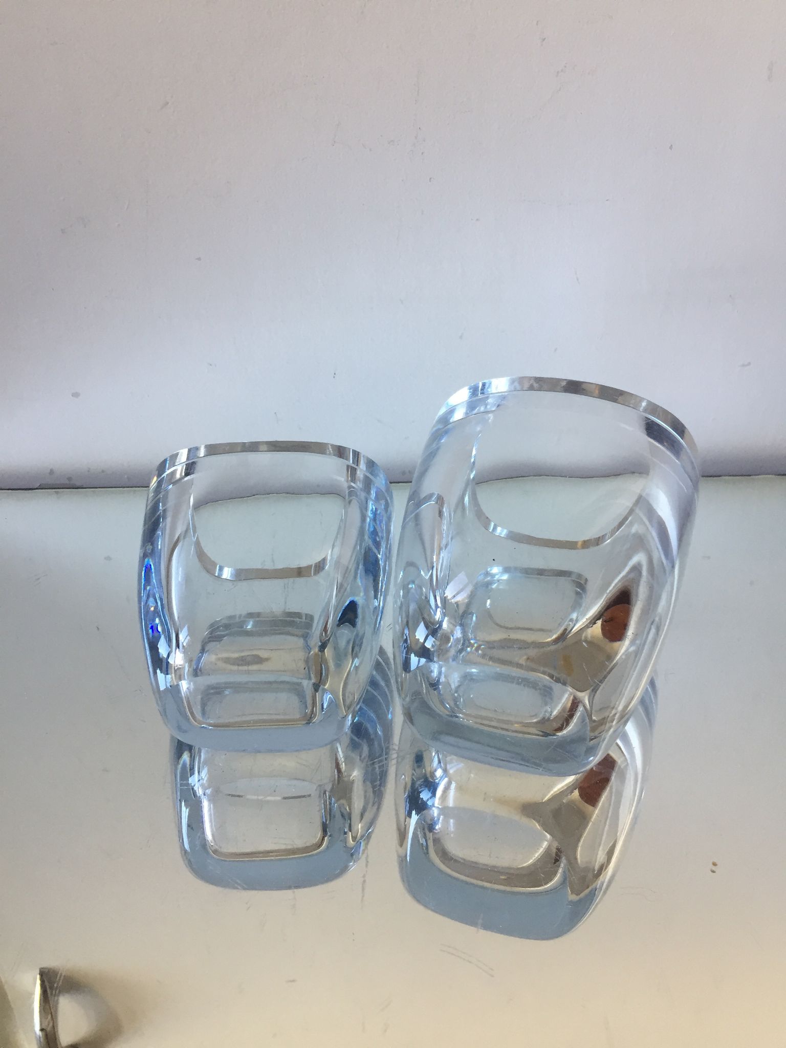 Pair of Strombergshyttan crystal  ases