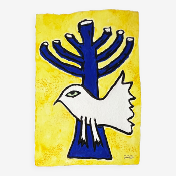 Guillaume Corneille (1922-2010) Aquagravure signée : La Menorah, 2008 - Exemplaire d'artiste E/A