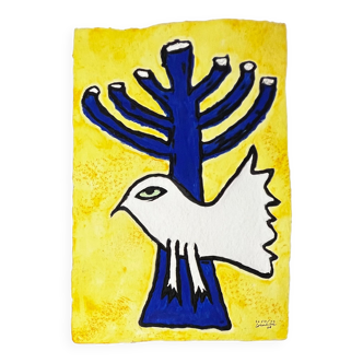 Guillaume Corneille (1922-2010) Signed aquagravure: The Menorah, 2008 - Artist&#39;s copy E/A