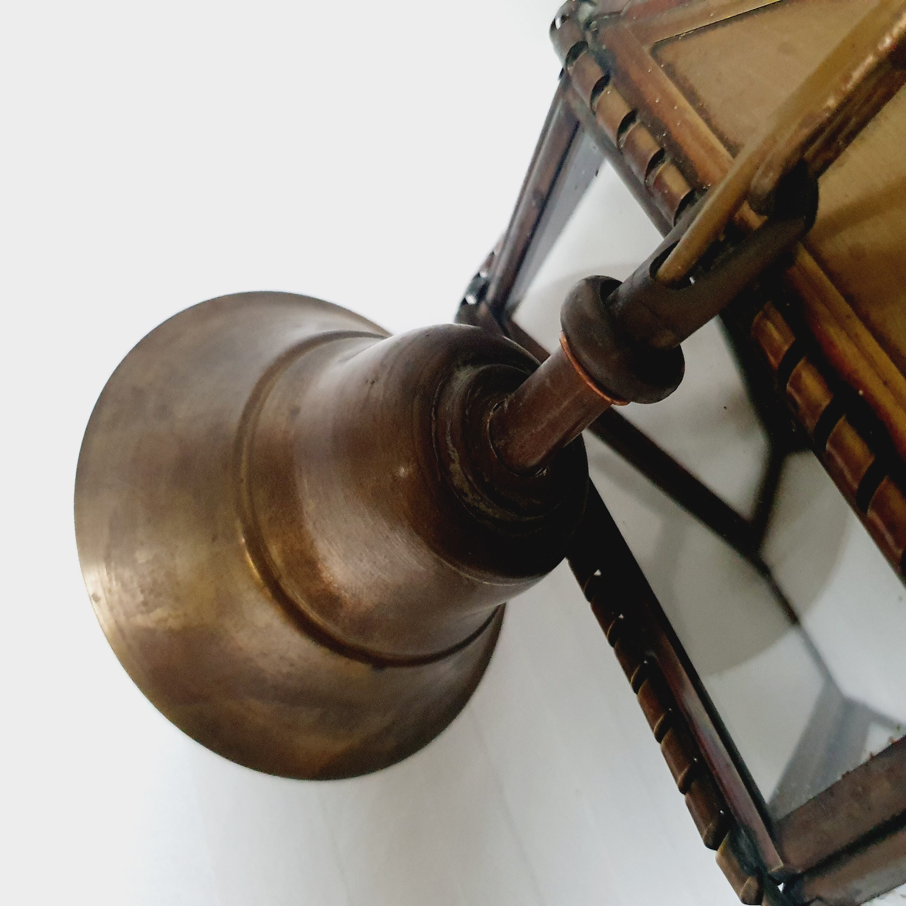 Art Deco glass and brass pendant lamp