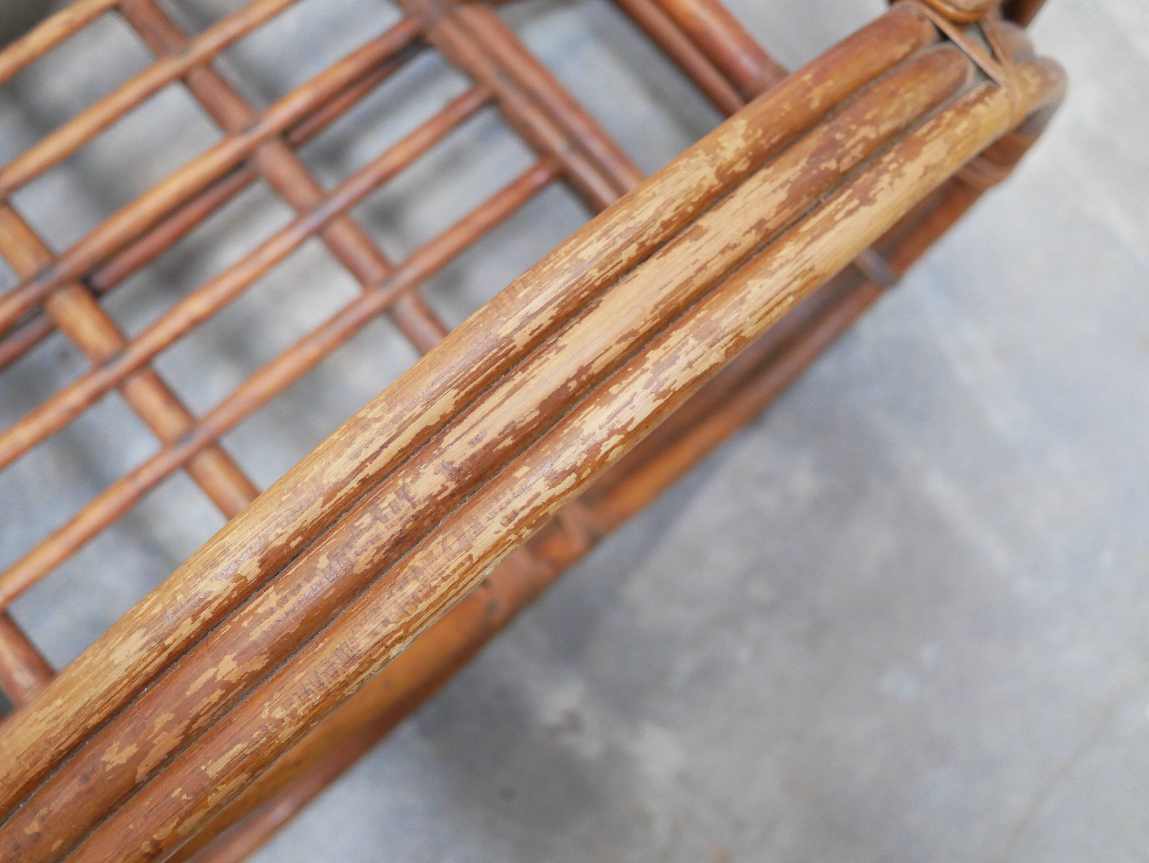 Vintage rattan pretzel armchair