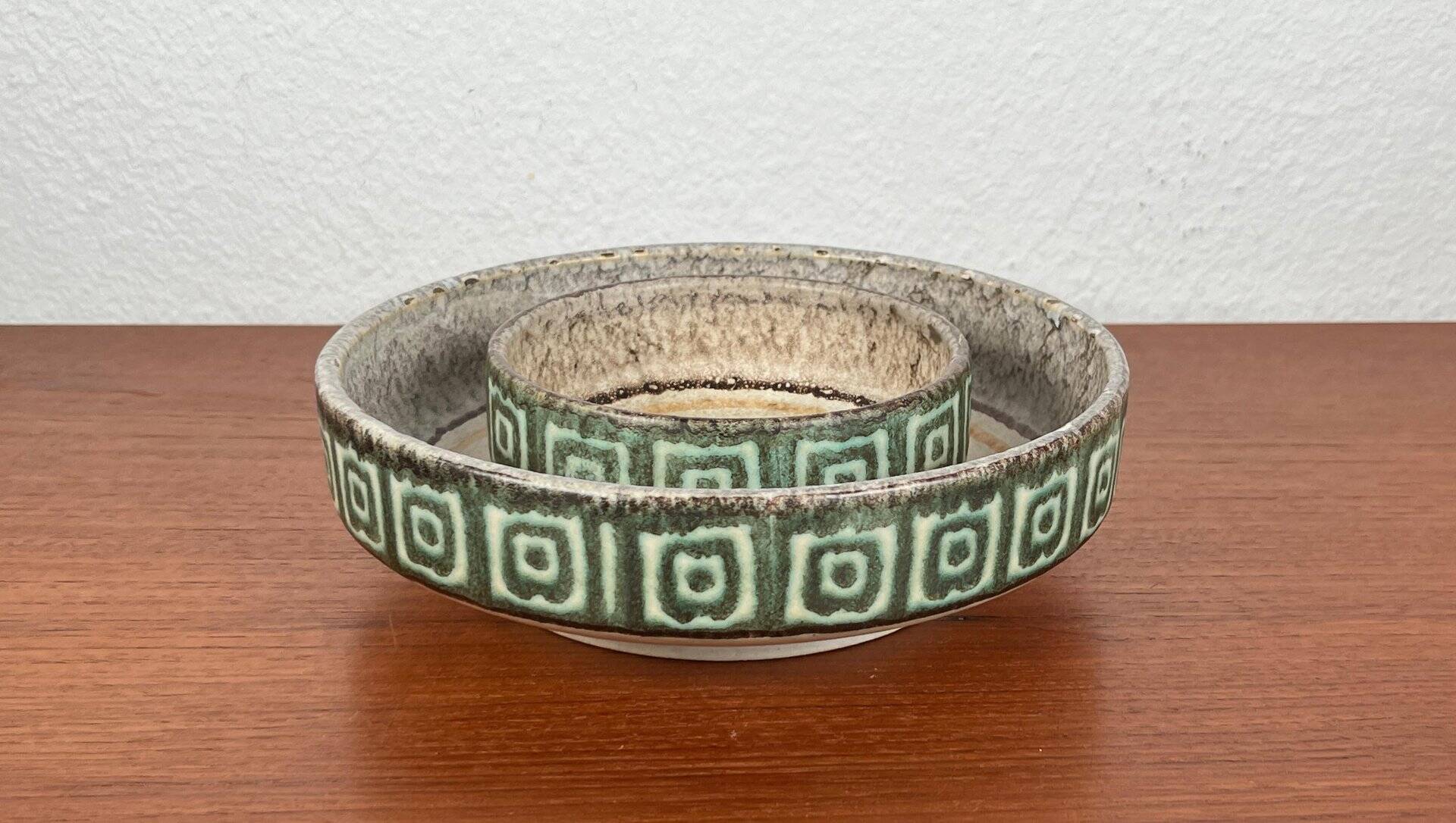 Set of 2 WGP ceramic bowls from West Germany, mid-century style, 1960s.