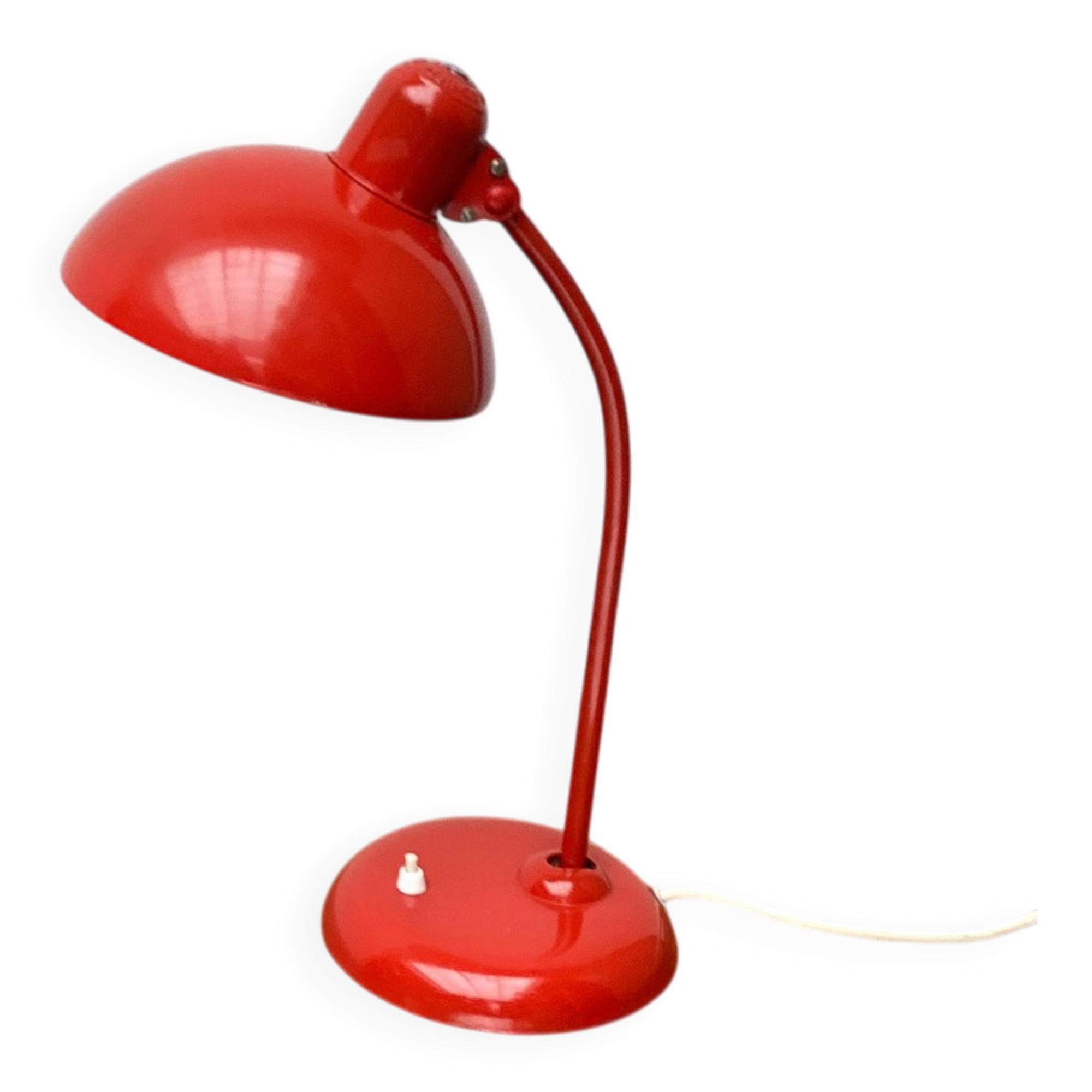 Red German table lamp mid-century 6556 by Christian Dell for Kaiser Idell, 1960s