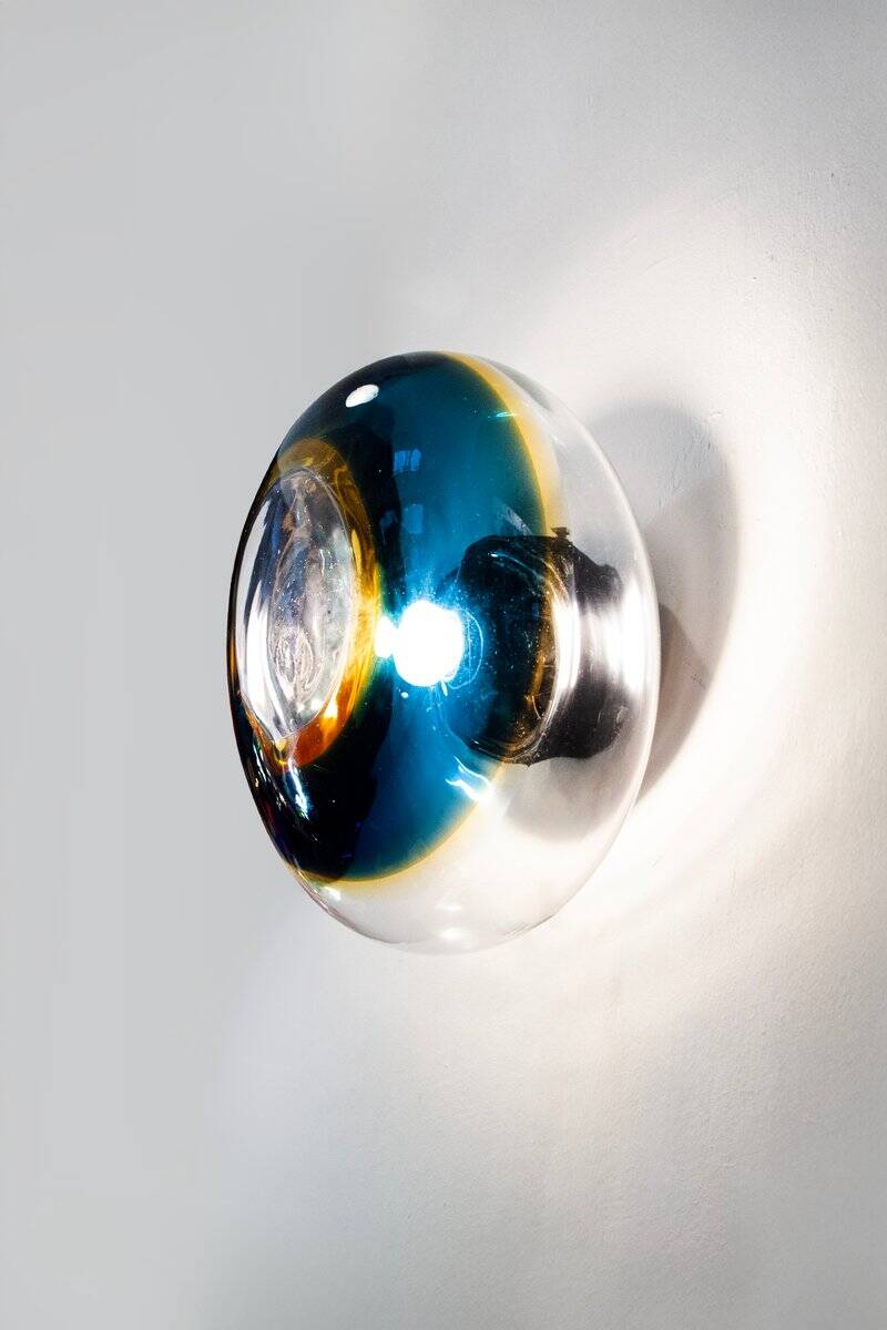 Vintage Italian wall lights in Murano glass, 1970s.