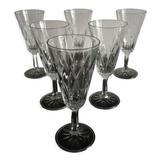 Set of 6 crystal bowls from the 60s