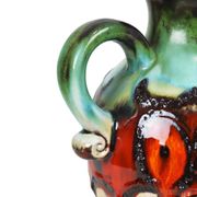 Vase Graisse Lave Turquoise Orange Allemagne de l’Ouest Scheurich 490 25