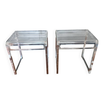 2 side tables by Marc Berthier