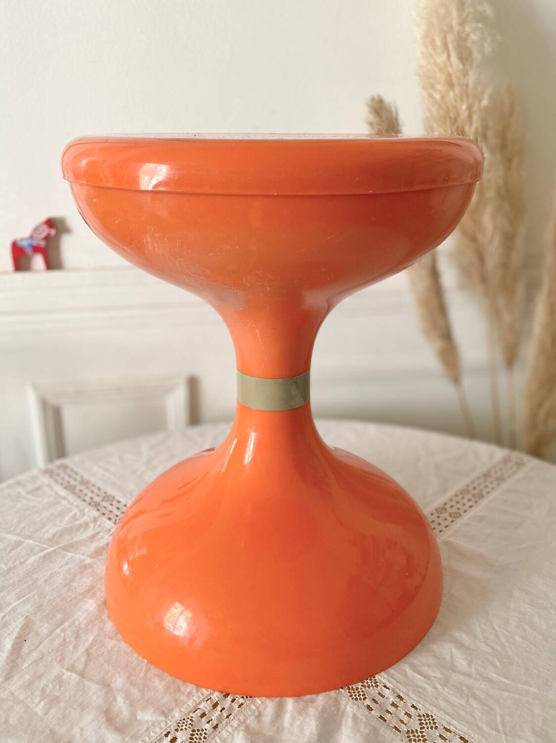 Robur Sgabello Americano stool orange plastic vintage 70s