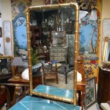 Miroir doré bambou 129x73