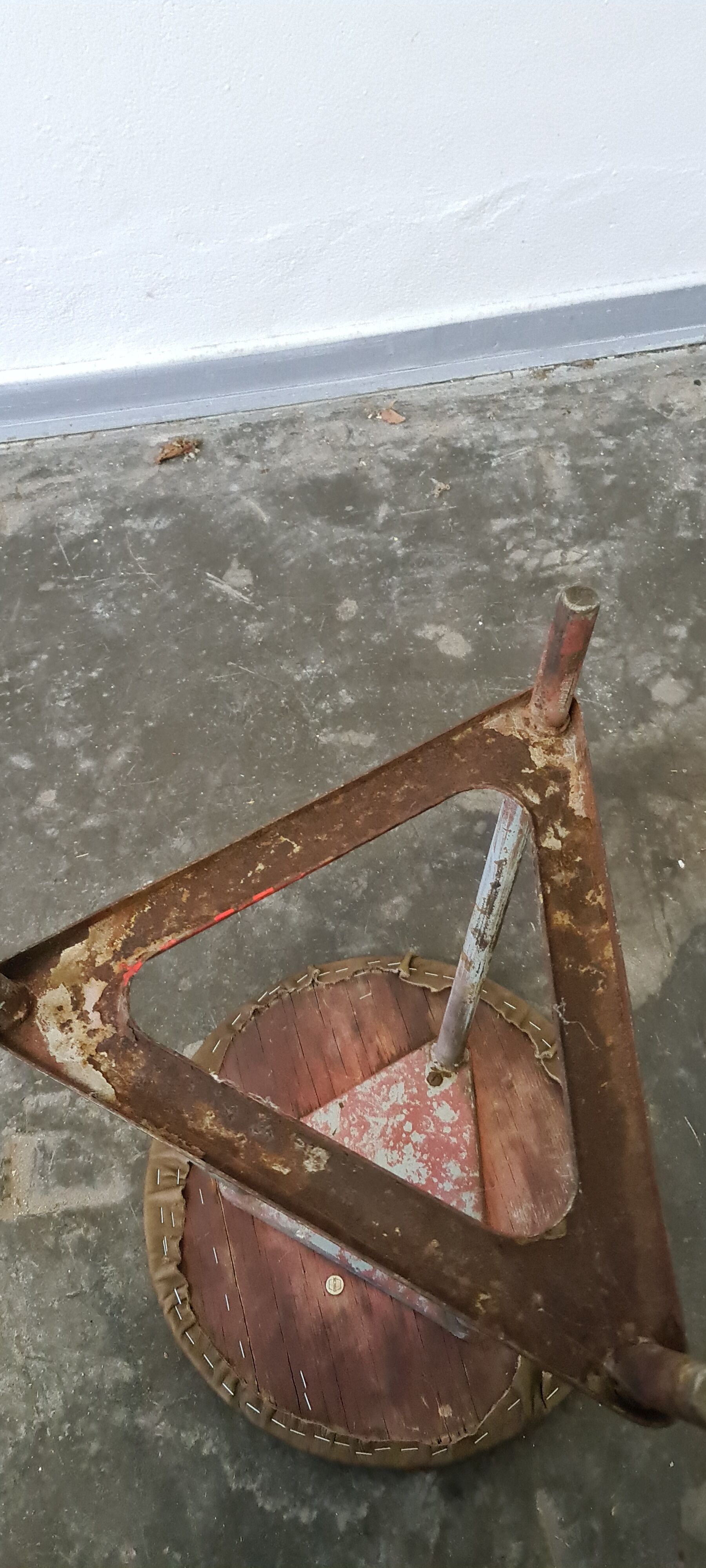 Metal and wood industrial stool