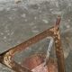 Metal and wood industrial stool