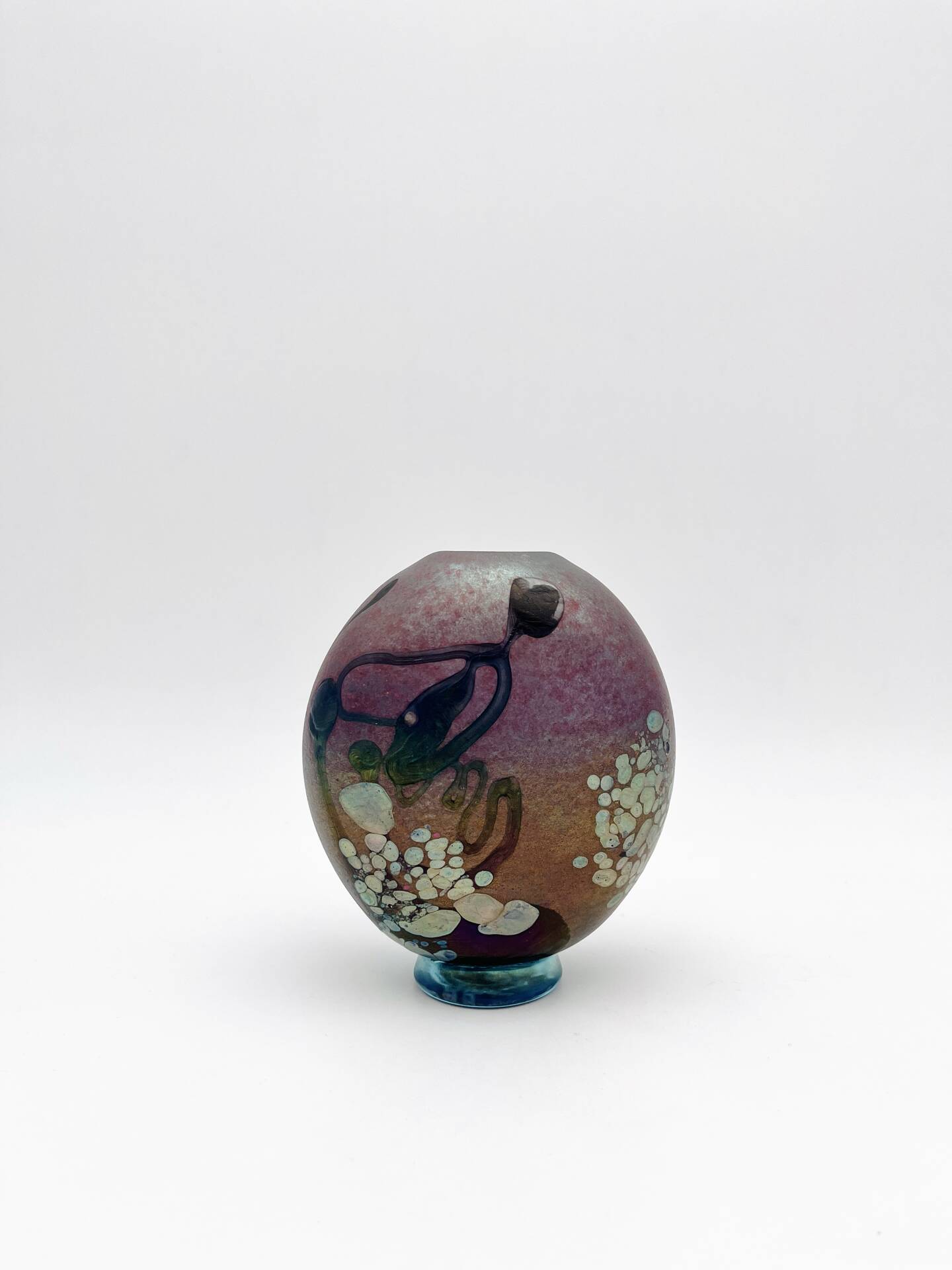 Vase Studio Glass Robert Pierini Signé Numéroté 1985 Verrerie d'Art