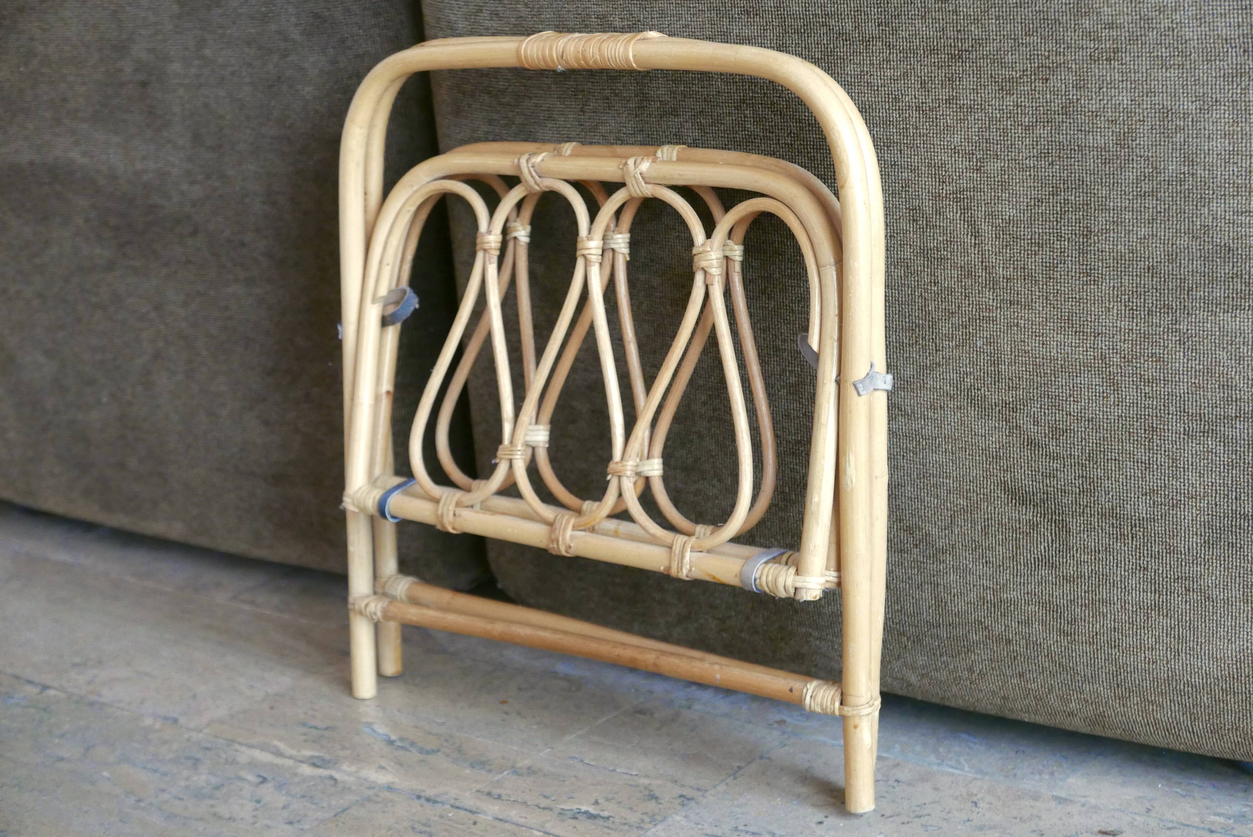 Porte revues pliant en bambou, années 50