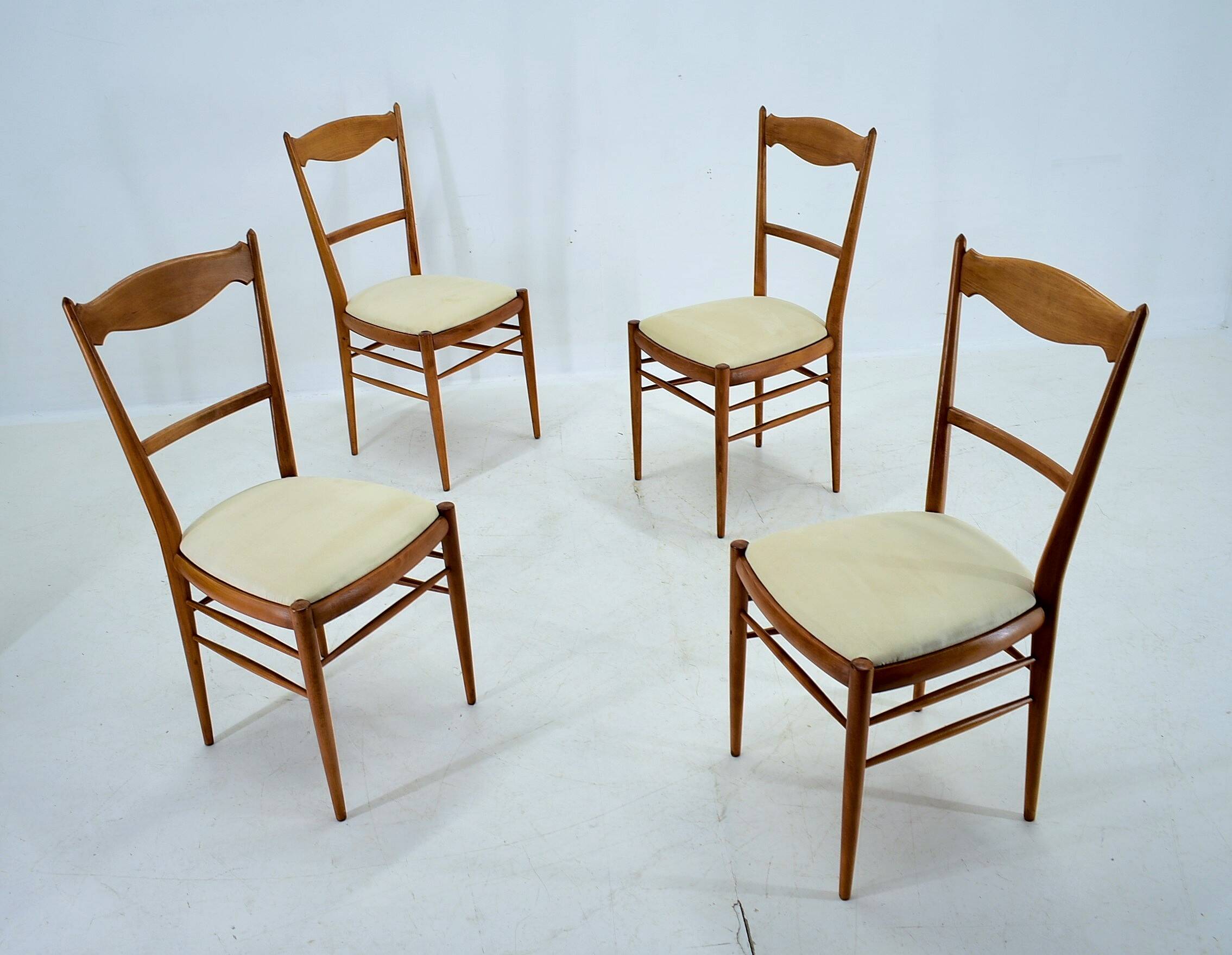 1970s set of 4 dining chairs by Drevotvar, Czechoslovakia