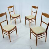 1970s set of 4 dining chairs by Drevotvar, Czechoslovakia