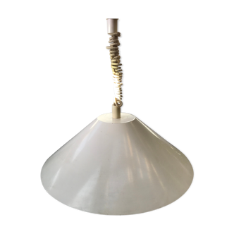Hanging old white metal monte - vintage drop