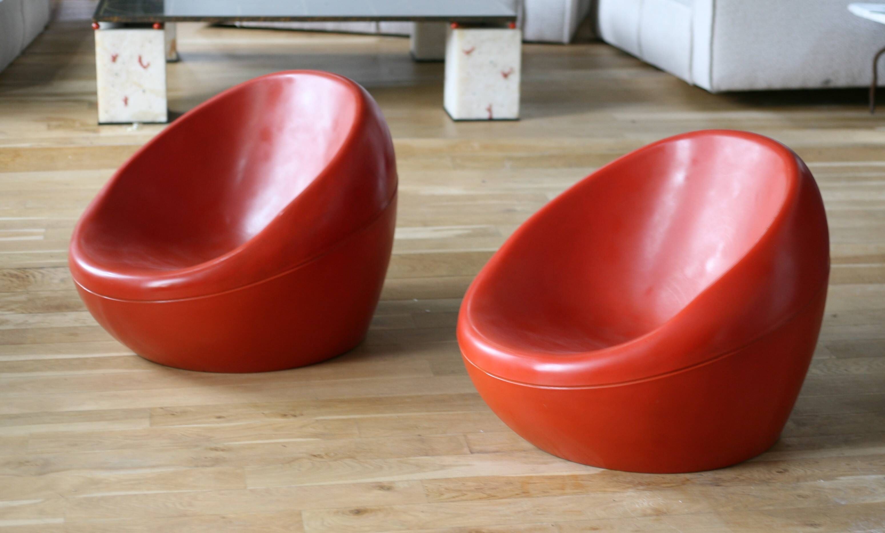 Pair of "space age" armchairs, fibreglass, 1960s