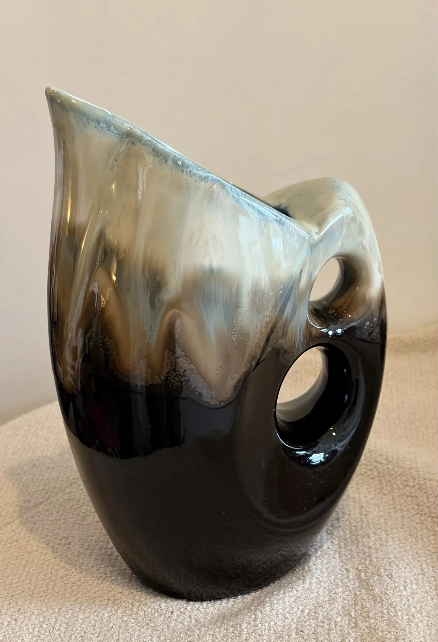 Mid-Century Modern "Forme Libre" Ceramic Pitcher Vase — 1960s