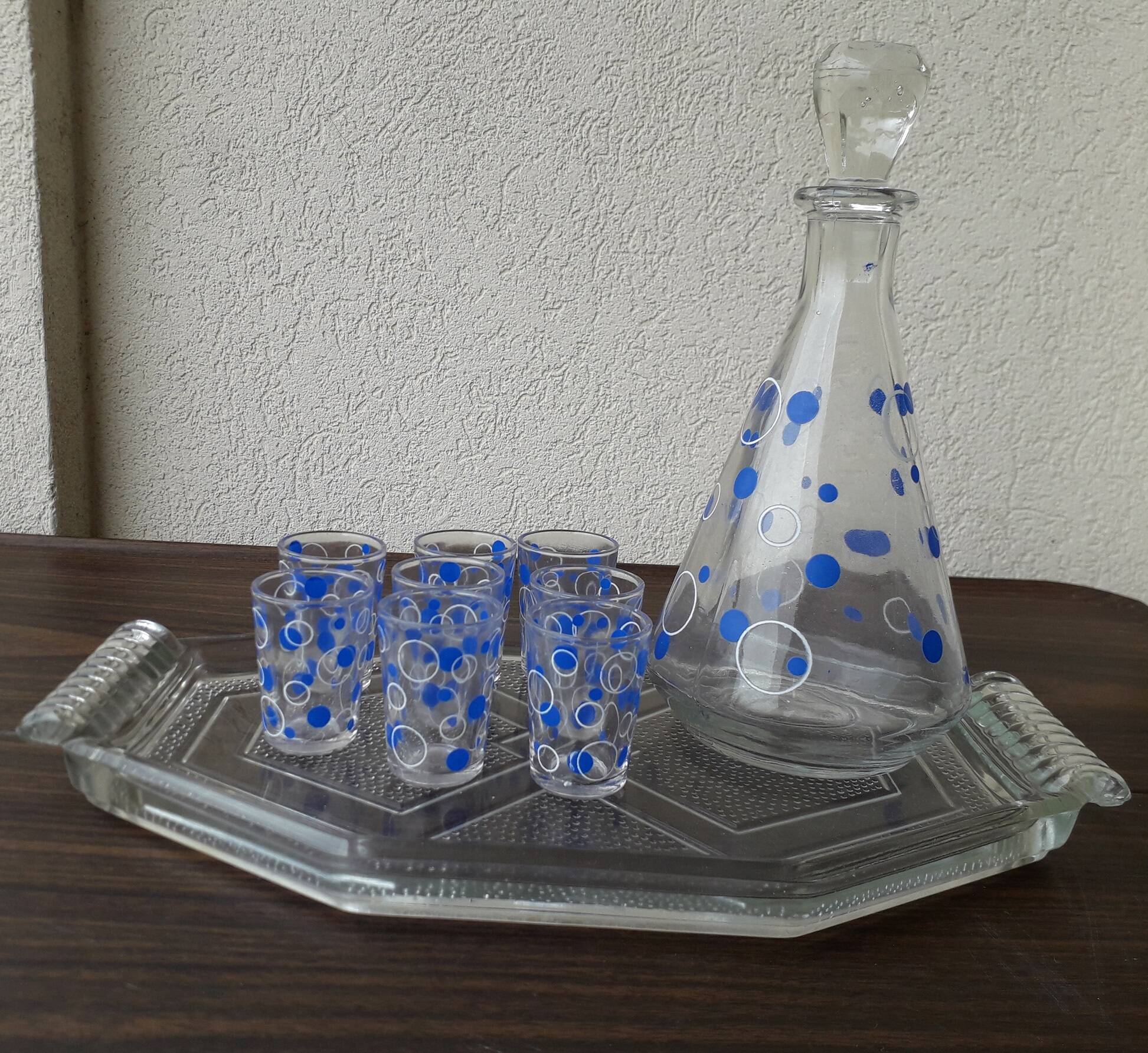 Service à liqueur plateau carafe et verres