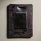 Brown ceramic mirror – 1960s/70s – signed M. BER