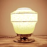 Clichy glass table lamp with golden border