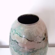 Large lacquered glass vase signed Jean-Noêl Bouillet