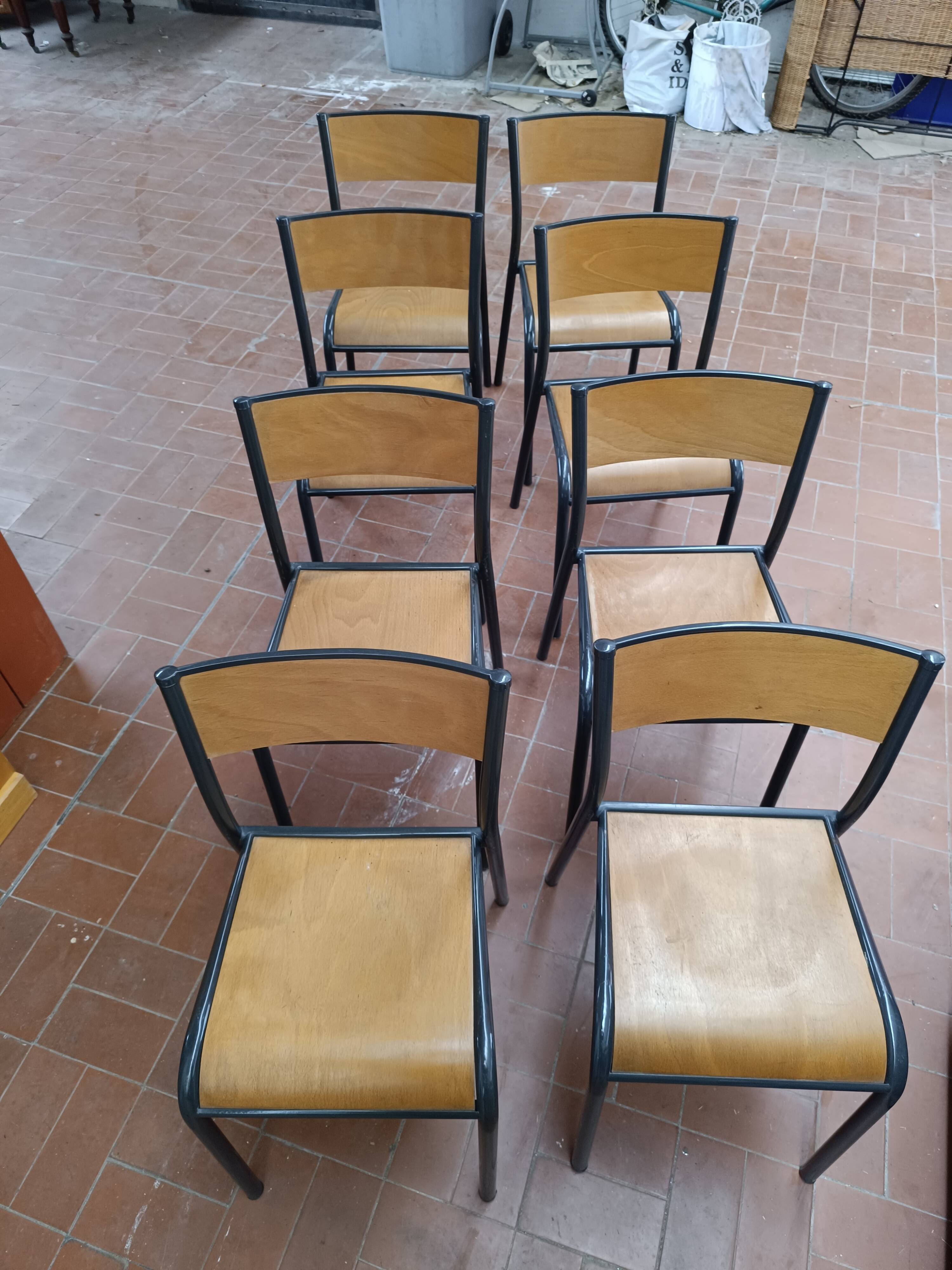 8 school chairs